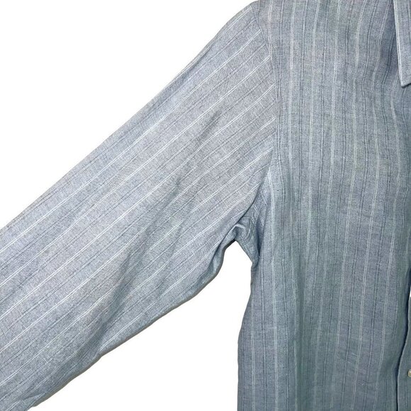 Envelop Striped Shirt Mens Blue Size Small Button Front Cotton Made In Canada - Picture 3 of 8